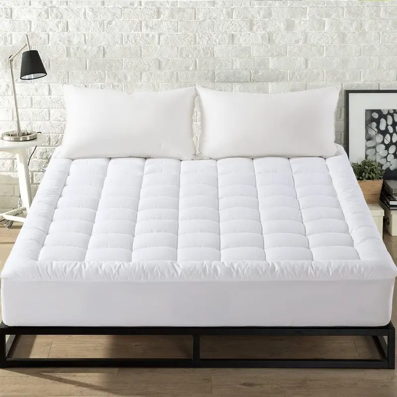 Dobby-Quilted Microfiber Mattress Topper – Plush Pillow-Top Layer For Enhanced Comfort And Support 1