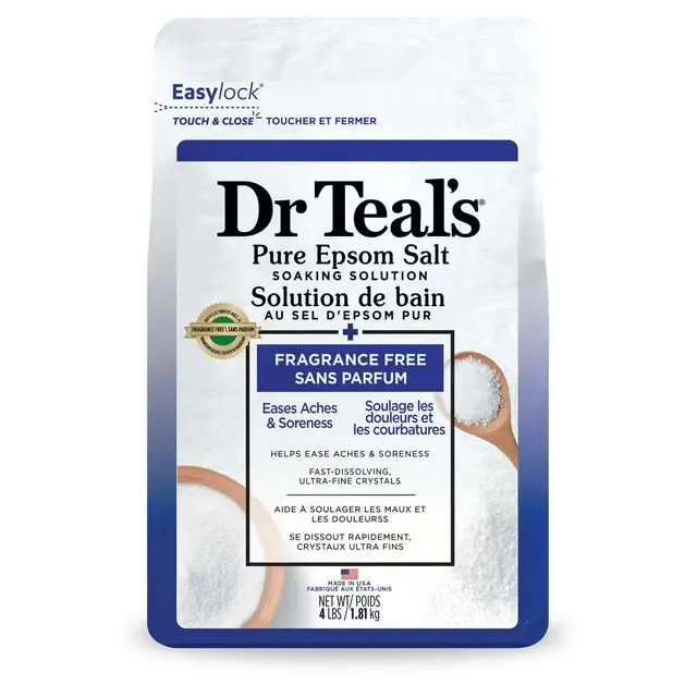Dr Teal’S Pure Epsom Salt Soak – Unscented Muscle-Relief Bath Crystals (1.81 Kg) 1