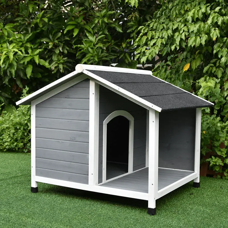 Eco-Friendly Wooden Dog House With Outdoor Awning – Weather-Resistant Kennel (Dh3032) 1