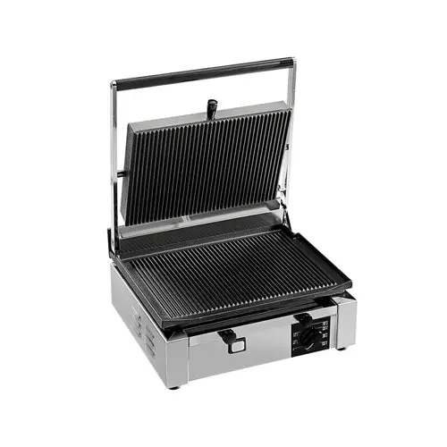 Eurodib Cort-L 14" Single-Plate Sandwich Grill – Grooved Top, Smooth Bottom 1