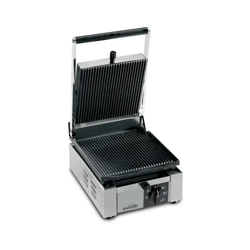 Eurodib Elio-R 10-Inch Single-Grooved Electric Sandwich Grill – Panini Press 1