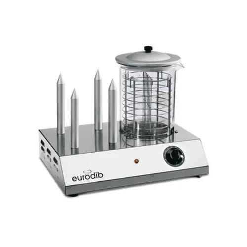 Eurodib Hotdog 4-Spike Hot Dog Steamer With Integrated Bun Warmer 1