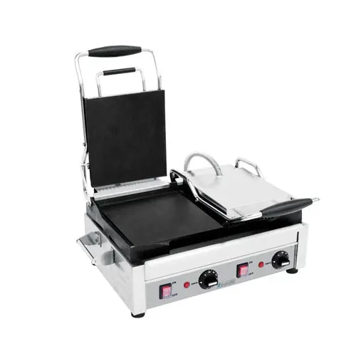 Eurodib Sfe02375 10-Inch Dual-Plate Panini Press – Smooth Left & Grooved Right (240V) 1