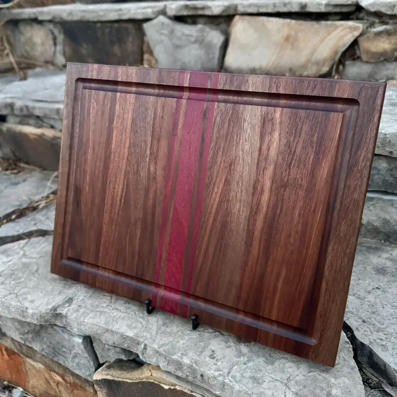 Exotic Walnut And Purpleheart Contrasting Cutting Board 1