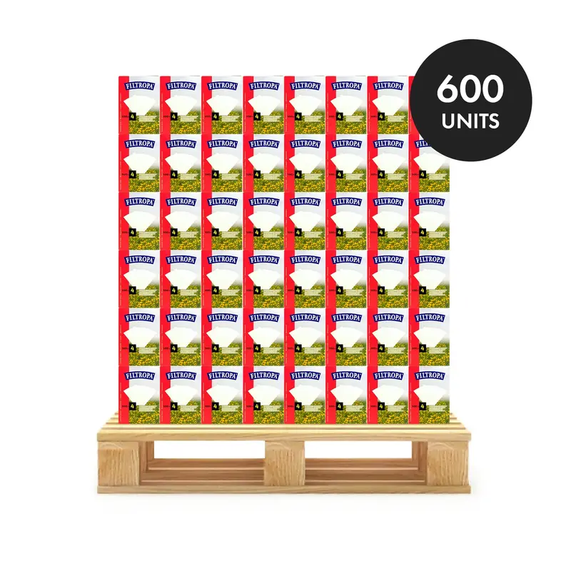 Filtropa Natural White Coffee Filters – Size 4, 100-Pack (Bulk Pallet Quantity) 1