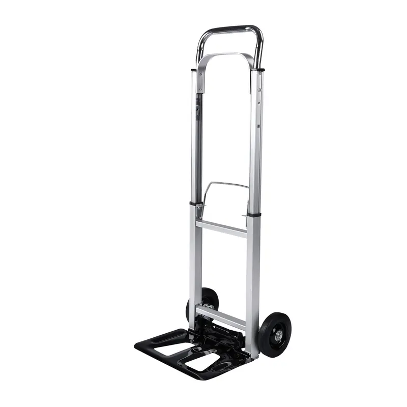 Folding Aluminum Hand Truck – Telescoping Handle, 15Cm Rubber Wheels, Portable Dolly Amacc80 1