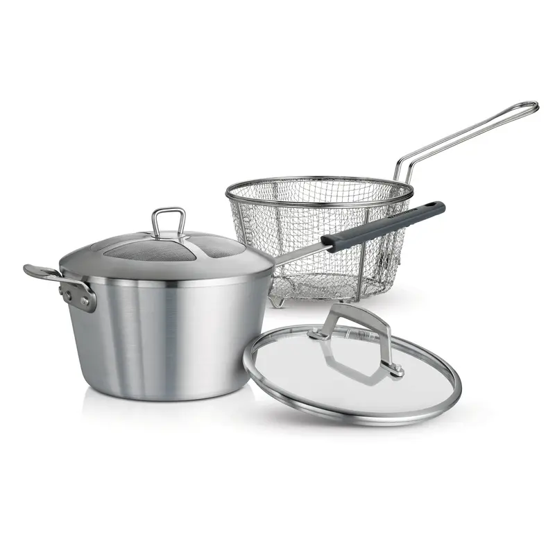 Fusion 5.5-Quart Nonstick Deep Fryer – Satin Finish Aluminum 1