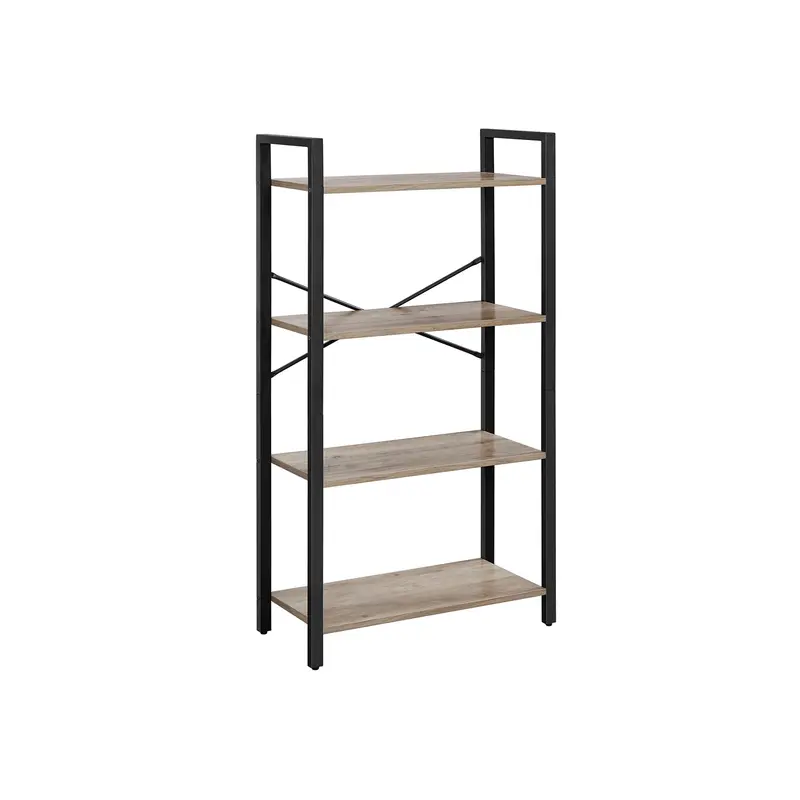 Greige And Black 4-Tier Modular Bookshelf For Contemporary Interiors 1
