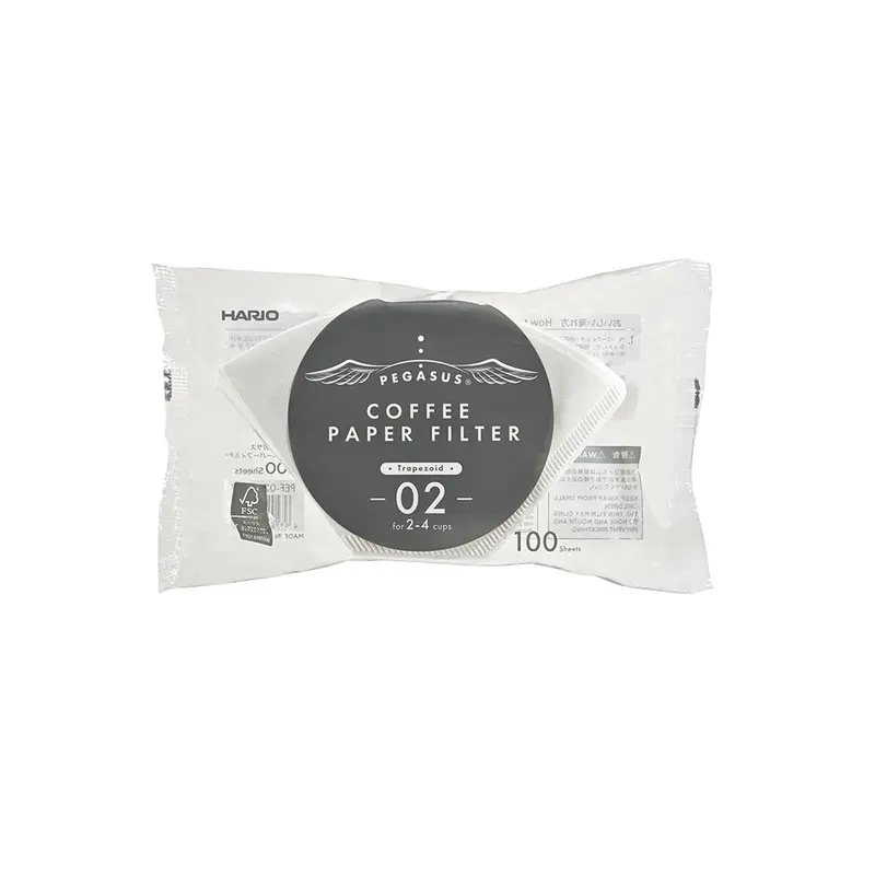 Hario Pegasus Paper Filters – Size 02, Natural White, 100-Pack 1