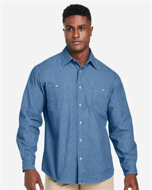 Harriton M540 Unisex Denim Shirt-Jacket Hybrid 1