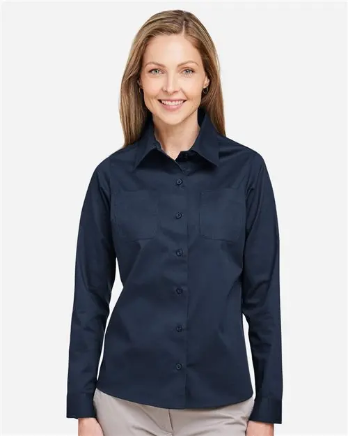 Harriton M585Lw Women'S Advantage Il Work Shirt With Industrial-Look Design 1