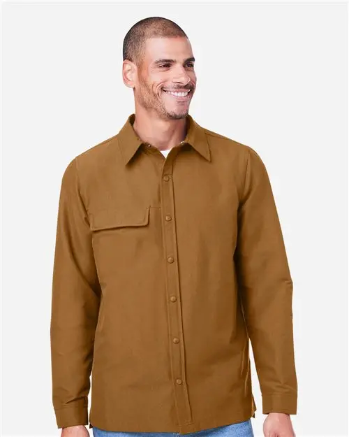Harriton M72 Unisex Flex Twill Overshirt-Style Lightweight Jacket 1