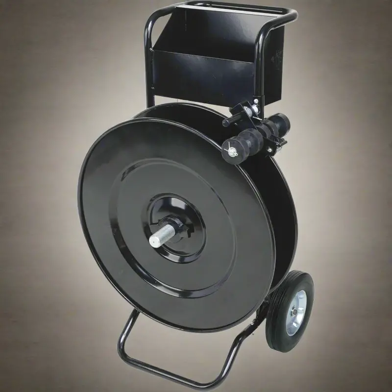 Heavy-Duty 40-Inch Strapping Dispenser Cart – Industrial Polypropylene And Pet Banding System 1
