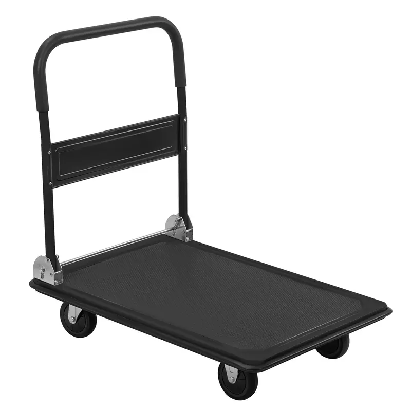 Heavy-Duty Folding Steel Platform Dolly – 660 Lb Capacity Industrial Warehouse Cart 1