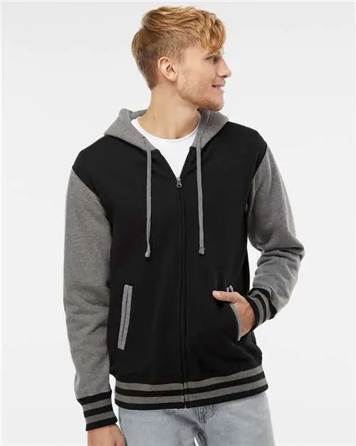 Heavyweight Varsity Full-Zip Hoodie – Durable Cotton-Blend Sweatshirt By Independent Trading Co. (Ind45Uvz) 1