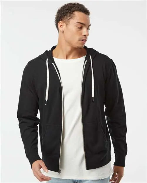 Independent Trading Co. Heathered French Terry Full-Zip Hooded Sweatshirt (Prm90Htz) 1