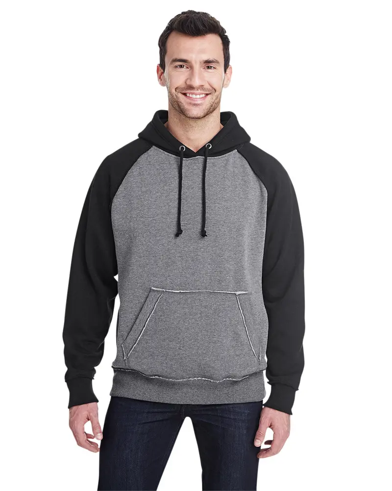 J America Ja8885 Adult Heather-Tone Vintage Hooded Sweatshirt