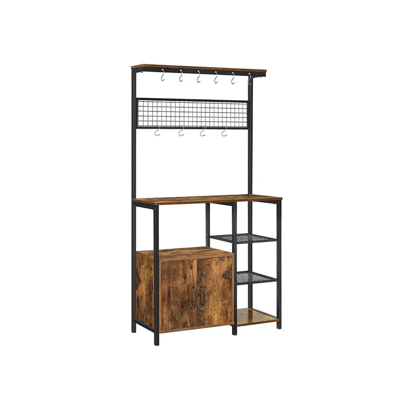 Kitchen Utility Cart With Cabinet And Open Shelving 1