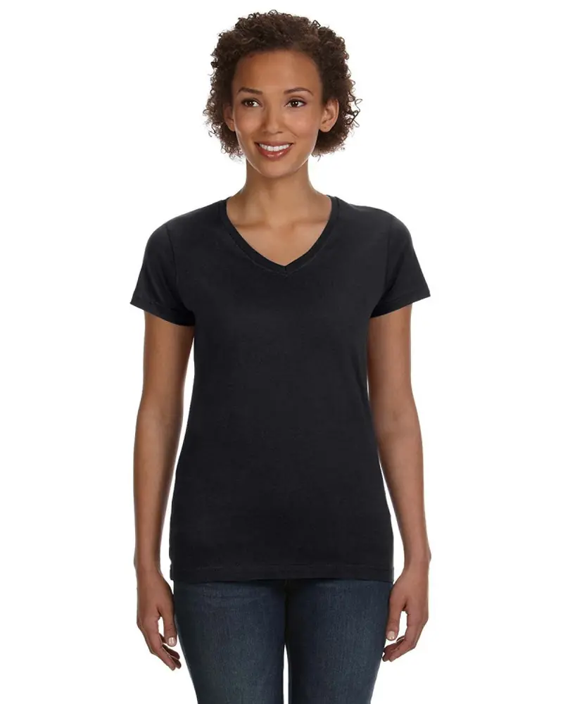Lat Women'S V-Neck Fine Jersey T-Shirt 1
