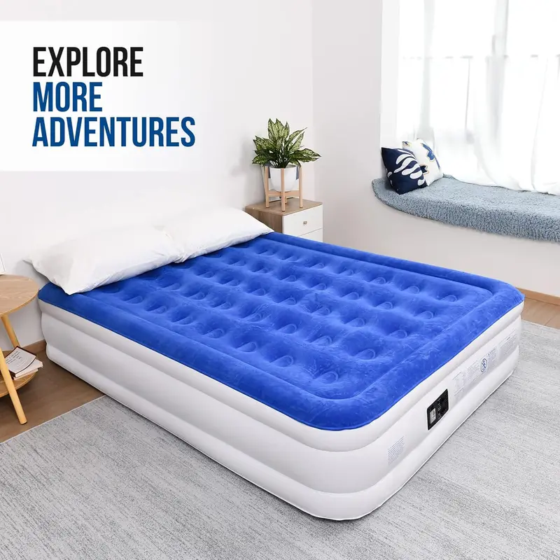 Meldoz Queen Air Mattress – Double-High 18" Inflatable Bed With Built-In Electric Pump 1