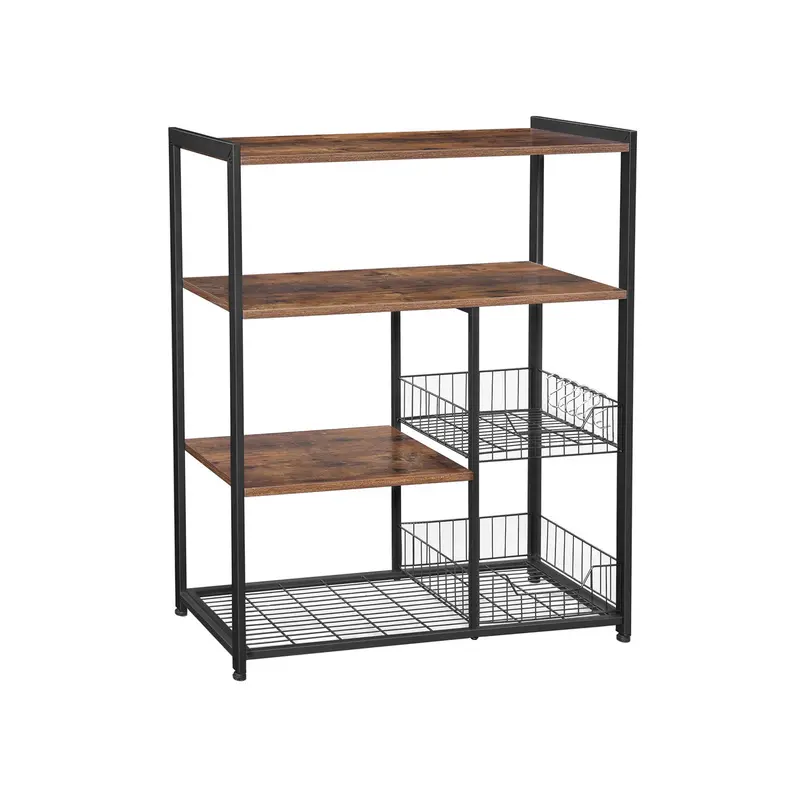 Mesh-Basket Kitchen Shelf System For Pantry Or Utility Areas 1