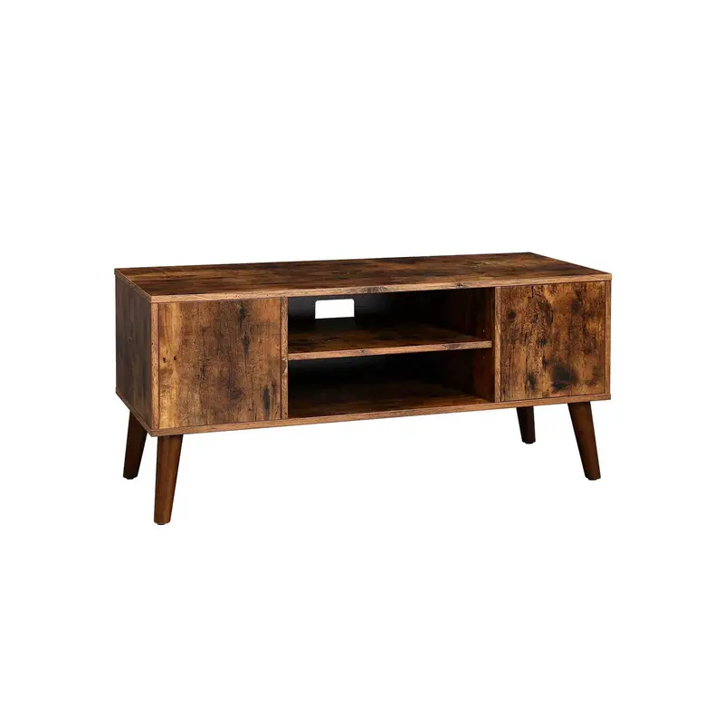 Mid-Century Modern Tv Cabinet In Solid Wood Finish 1