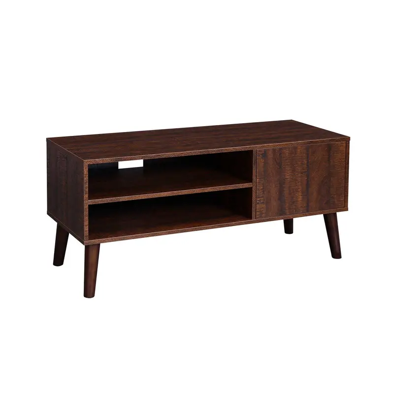 Mid-Century Retro Tv Stand – Entertainment Center With Open & Closed Storage 1