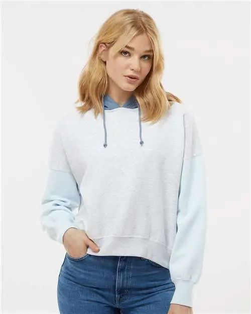 Mv Sport Sueded Fleece Colorblocked Crop Hoodie – Women'S Fashion Sweatshirt (W23716) 1