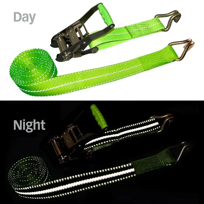 Neon Green Ratchet Strap With Dual J-Hooks – 2-Inch X 15-Foot, 3300-Lb Load Capacity (Rs1500) 1