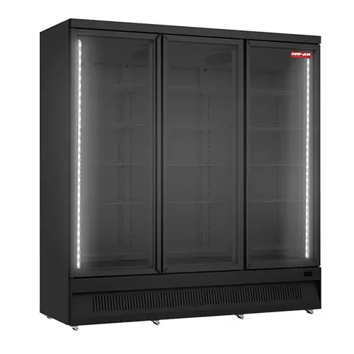 New Air 74-Inch Triple-Swing-Door Black Glass Refrigerator Merchandiser – Ngr-74-Hb 1