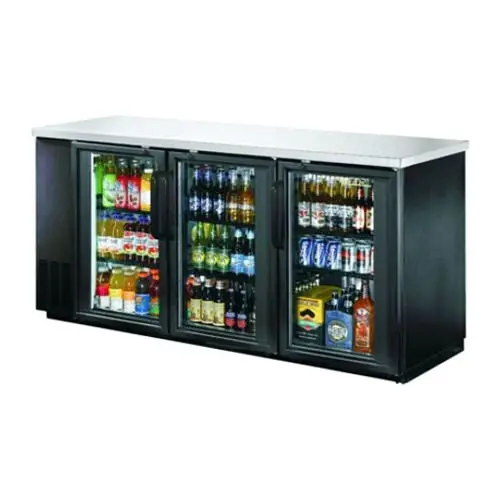 New Air Nbb-90-Sg 90-Inch 3-Door Glass-Back Bar Refrigerator 1