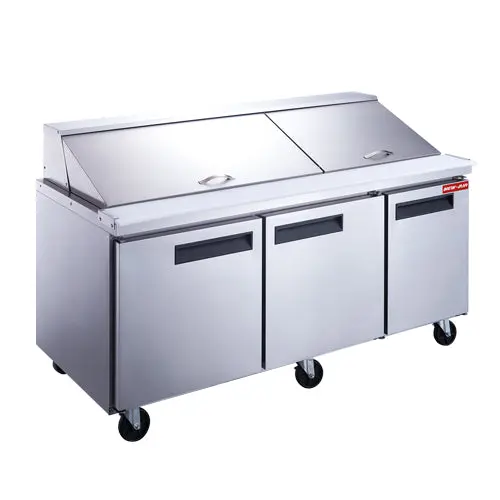 New Air Npt-072-Msa 72-Inch Three-Door Mega Top Prep Refrigerator 1