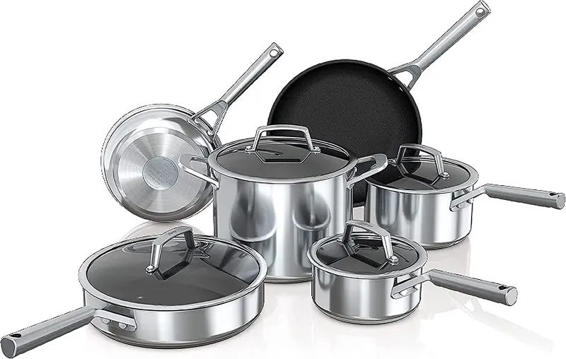Ninja C39500 Neverstick Premium 10-Piece Hard-Anodized Cookware Set – Nonstick, Oven-Safe To 500°F 1