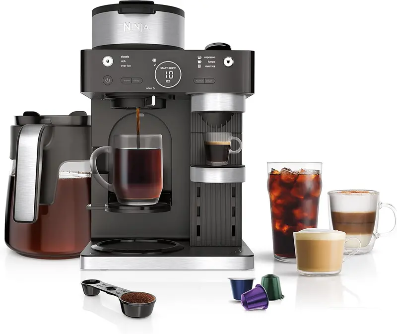 Ninja Cfn601 Espresso & Coffee Barista System – Nespresso-Compatible, 12-Cup Thermal Carafe & Built-In Milk Frother 1