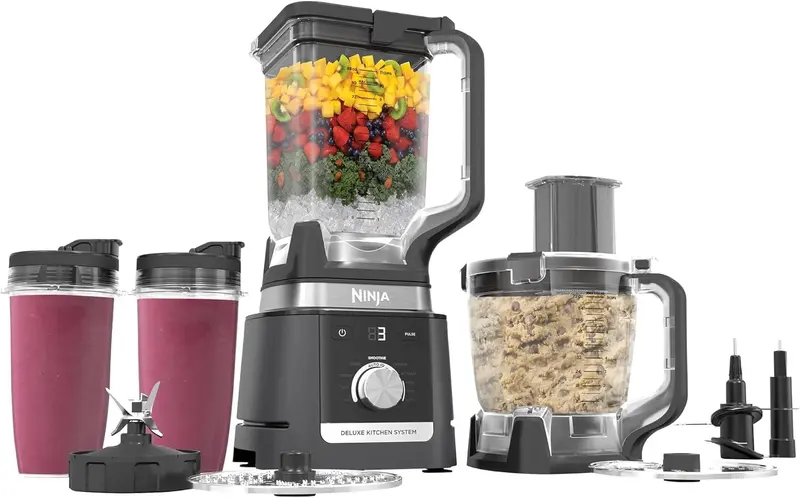 Ninja Co905Ks Deluxe Kitchen System – 1600W Auto-Iq Base, 88-Oz Pitcher, 9-Cup Food Processor, Dual 24-Oz Cups – Scratch & Dent Refurbished 1