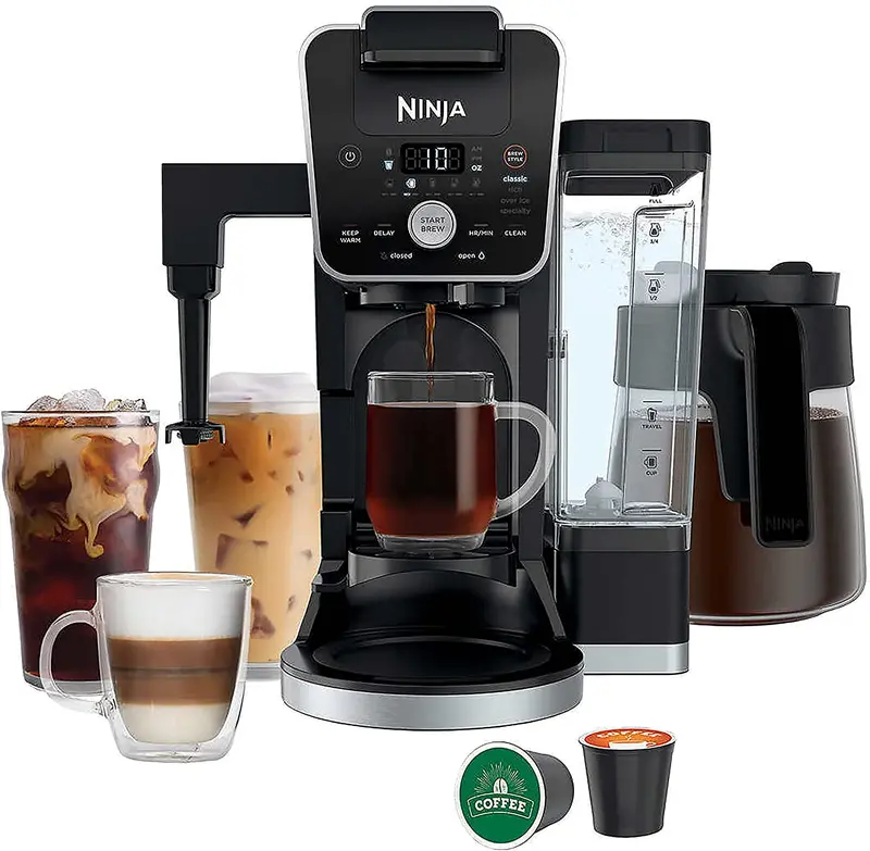 Ninja Dualbrew 14-Cup Coffee Maker: Brews From Grounds Or Pods, 4 Styles + Built-In Fold-Away Frother – Black (Cfp451Co) 1