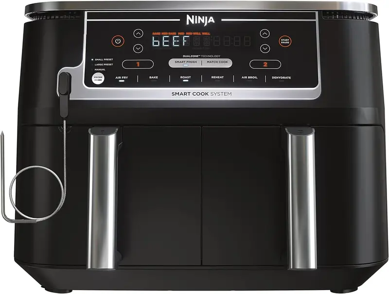 Ninja Dz550 Foodi Dualzone Air Fryer – 10-Quart 6-In-1 Smart Xl Appliance With Dual Baskets & Cook Thermometer 1