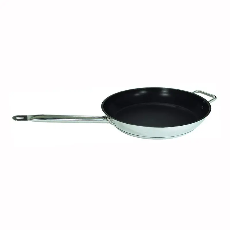 Non-Stick Stainless Steel Fry Pan – Aluminum-Clad Base & Helper Handle 1