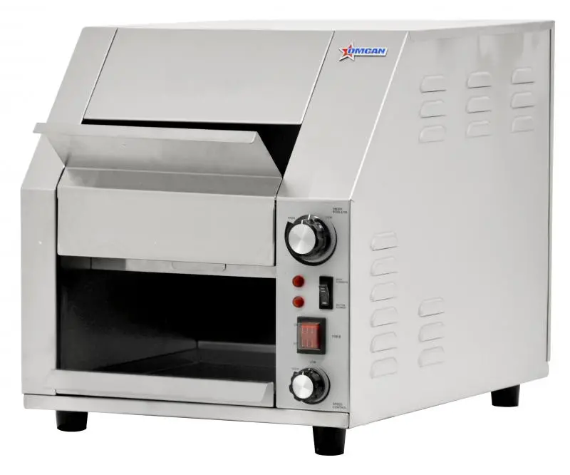 Omcan 10-Inch Commercial Conveyor Toaster – 3-Inch Opening, 120V, 1800W, High-Speed Toasting 1