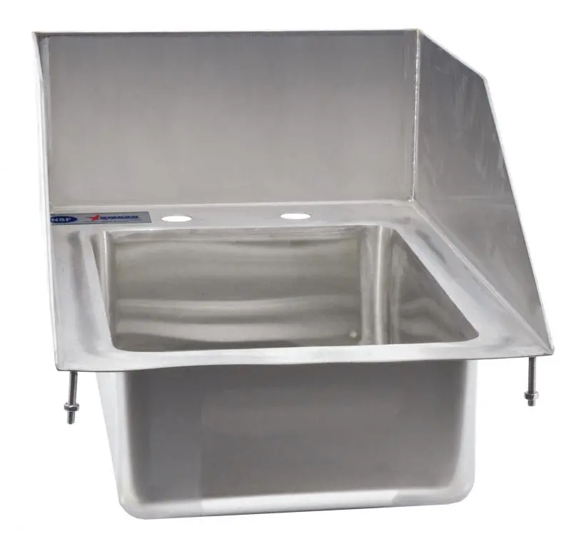 Omcan 10" X 14" X 5" Drop-In Stainless Sink – Triple-Sided 6" Splash Guard 1