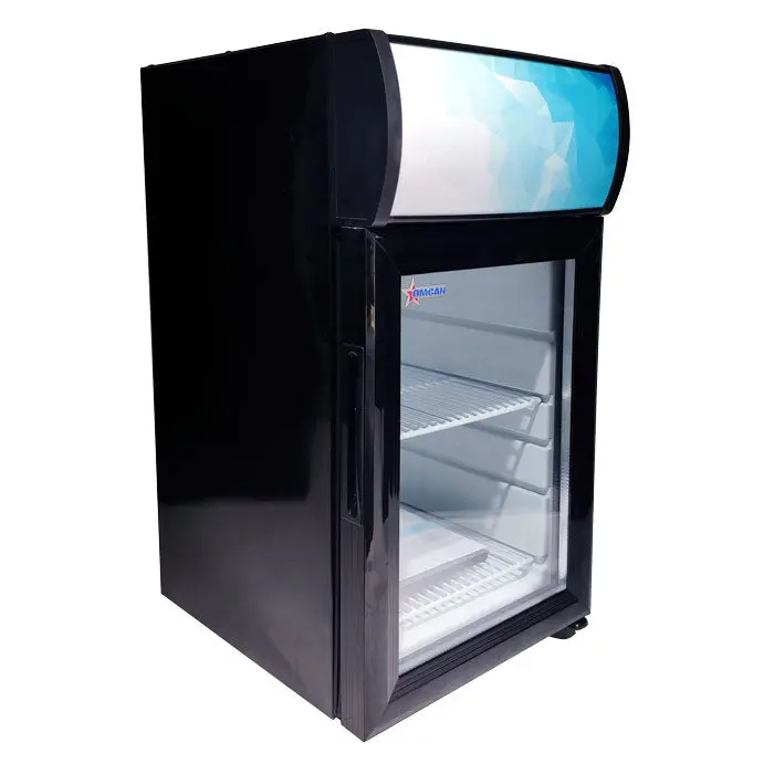 Omcan 13" Countertop Display Refrigerator – 21L Capacity, Black With Lightbox 1