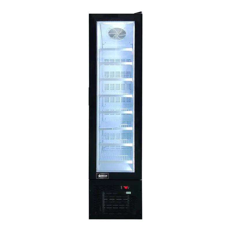 Omcan 17" Slim Black Glass-Door Display Freezer – 105L Standard Model 1