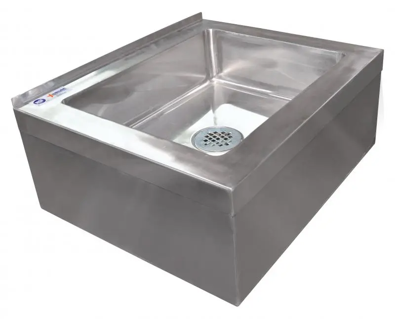 Omcan 20" X 16" X 6" Stainless Steel Mop Sink With Drain Basket 1