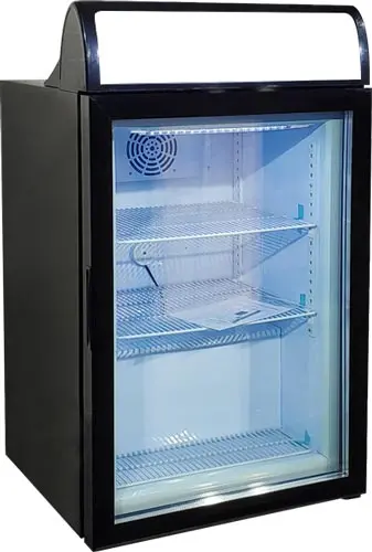 Omcan 23-Inch Black Countertop Display Freezer With Top Lightbox – 98 L Capacity 1