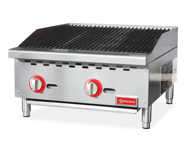 Omcan 24-Inch Radiant Gas Charbroiler — 2 Burners, 70,000 Btu 1