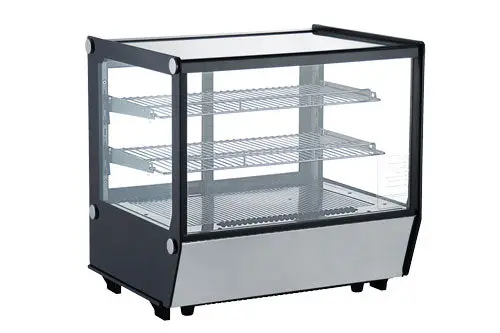 Omcan 28" Square-Glass Countertop Refrigerated Showcase – 120 L (4.2 Cu.Ft.) 1