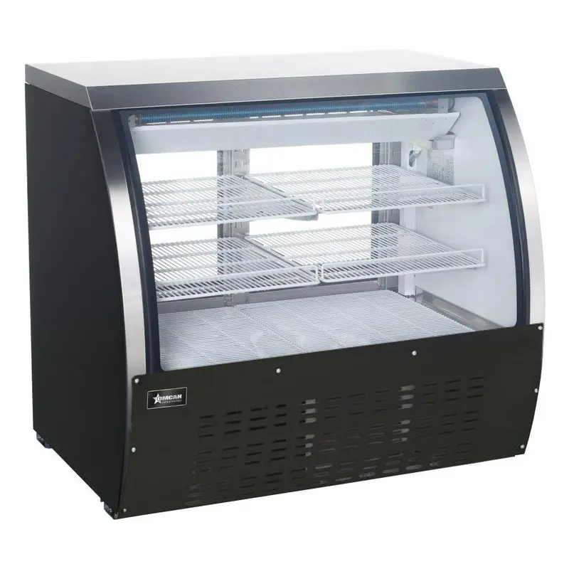 Omcan 36-Inch Black Powder-Coated Floor-Mount Refrigerated Display Unit 1