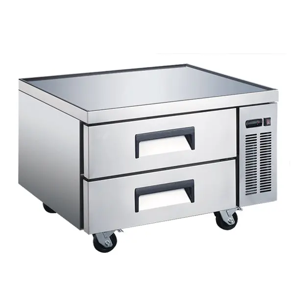 Omcan 36-Inch Stainless Steel Refrigerated Chef Base – 2-Drawer, 161L (6 Cu Ft) 1