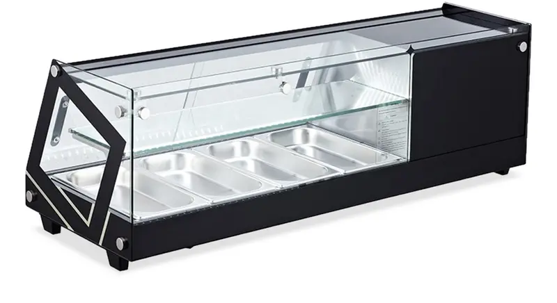 Omcan 45-Inch Flat-Glass Refrigerated Sushi Showcase – 44L (1.55 Cu Ft), 110V 1