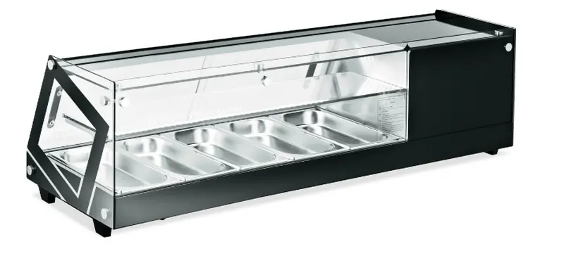 Omcan 51-Inch Flat-Glass Refrigerated Sushi Showcase – 2.26 Cu.Ft. (64 L), 110V 1